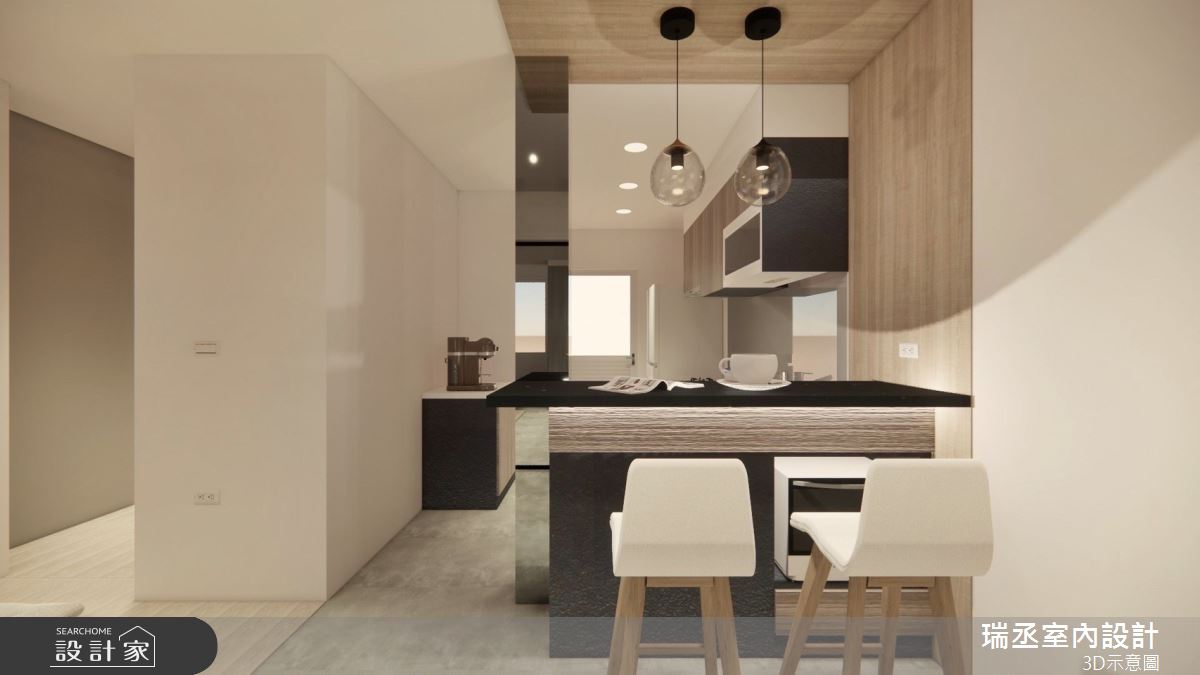 57坪老屋(31~40年)＿現代風餐廳廚房吧檯中島案例圖片＿瑞丞室內設計＿瑞丞_57坪簡約時尚現代風之4