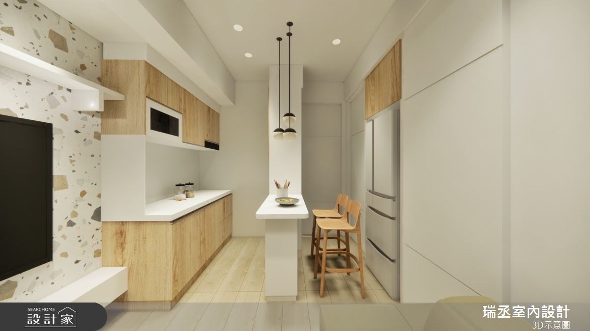 15坪新成屋(5年以下)＿北歐風客廳餐廳吧檯案例圖片＿瑞丞室內設計＿瑞丞_15坪北歐風之3