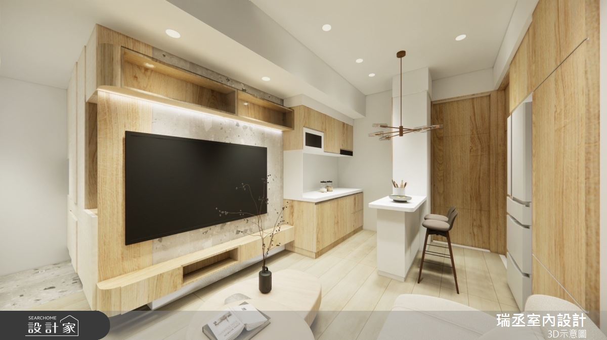 15坪新成屋(5年以下)＿北歐風客廳餐廳吧檯案例圖片＿瑞丞室內設計＿瑞丞_15坪北歐風單層之2