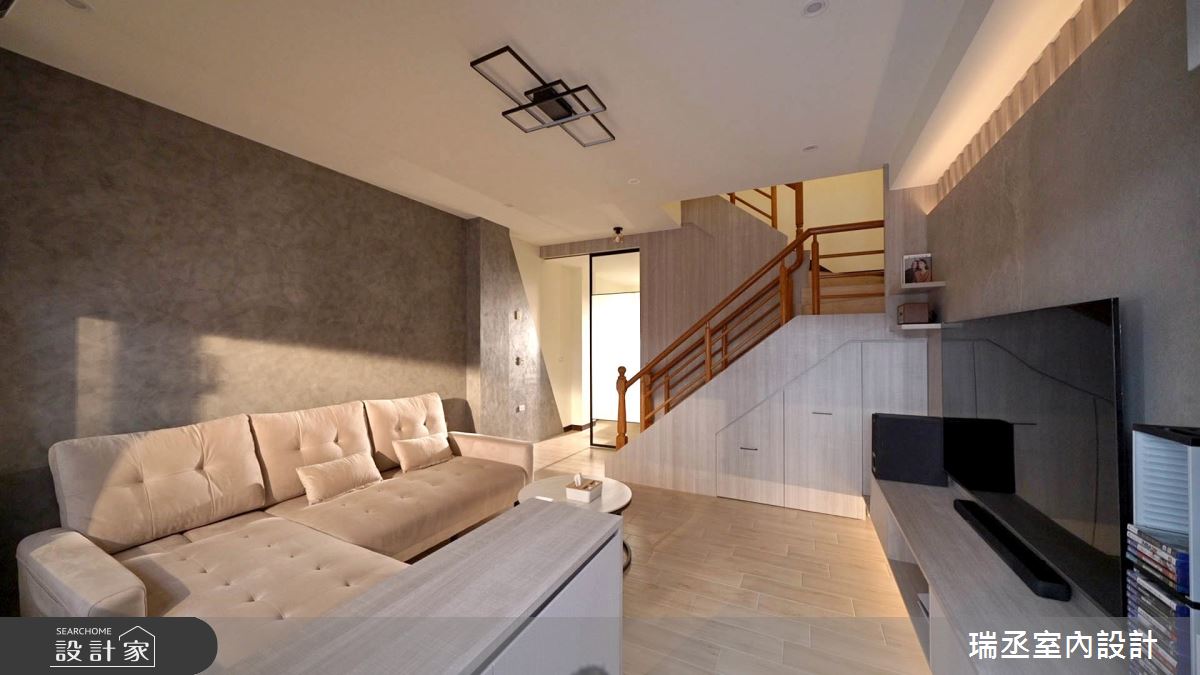 53坪新成屋(5年以下)＿日式無印風客廳樓梯案例圖片＿瑞丞室內設計＿瑞丞_53坪日式無印風_宜蘭透天之3
