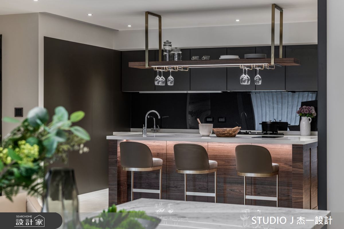 58坪新成屋(5年以下)＿現代風餐廳廚房吧檯中島案例圖片＿杰一設計＿杰一_聯上涵景II之6
