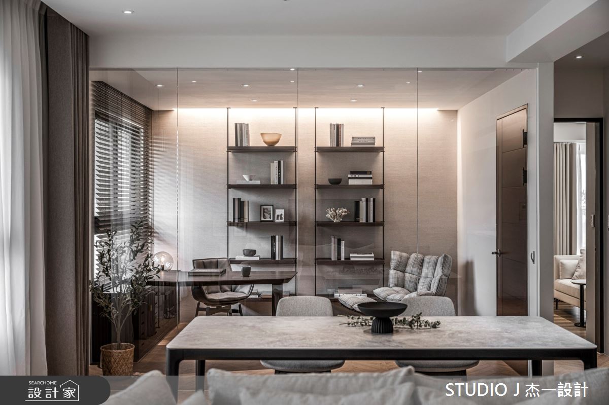 28坪新成屋(5年以下)＿現代風客廳餐廳書房案例圖片＿杰一設計＿杰一_集泰雅馥之7