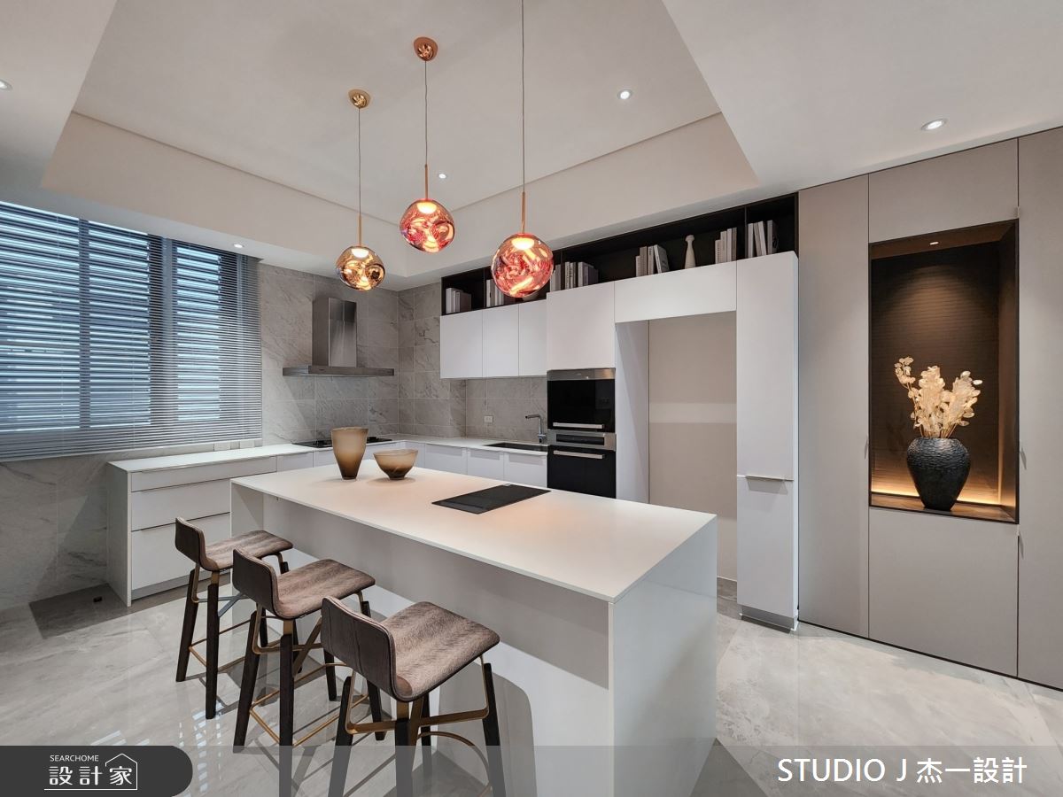 92坪新成屋(5年以下)＿現代風廚房中島案例圖片＿杰一設計＿杰一_帝賦天璽之14