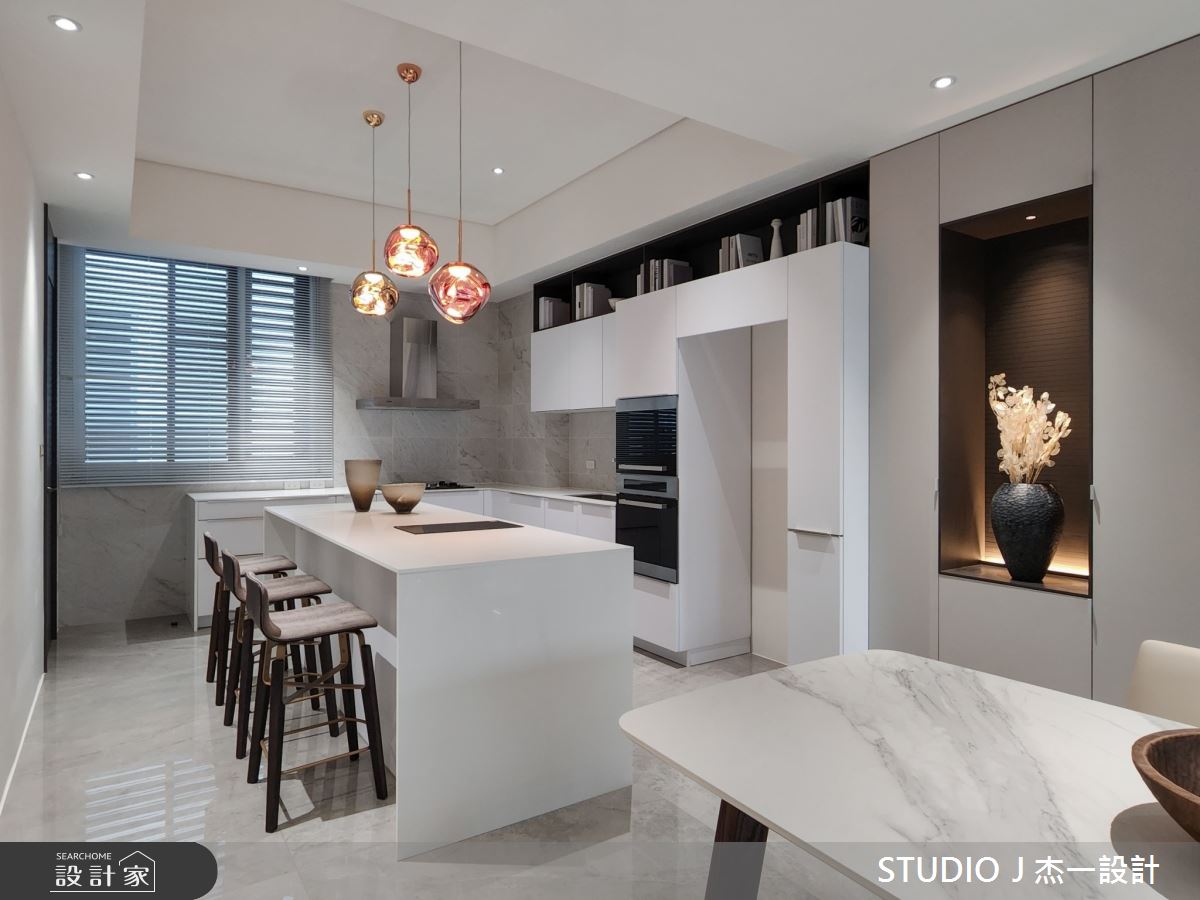 92坪新成屋(5年以下)＿現代風餐廳廚房中島案例圖片＿杰一設計＿杰一_帝賦天璽之13