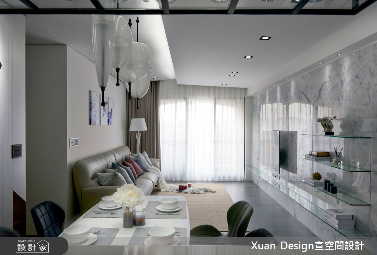 25坪新成屋(5年以下)＿現代風客廳餐廳案例圖片＿宣設計＿宣設計_折射_25坪現代風之11