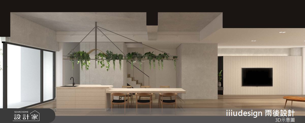 90坪新成屋(5年以下)＿現代風客廳餐廳中島案例圖片＿雨後設計有限公司＿雨後_宜蘭自地自建之2