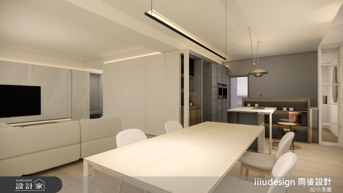 30坪中古屋(5~15年)＿現代風餐廳中島案例圖片＿雨後設計有限公司＿雨後_北投之5