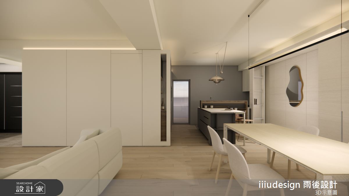 30坪中古屋(5~15年)＿現代風餐廳中島案例圖片＿雨後設計有限公司＿雨後_北投之4