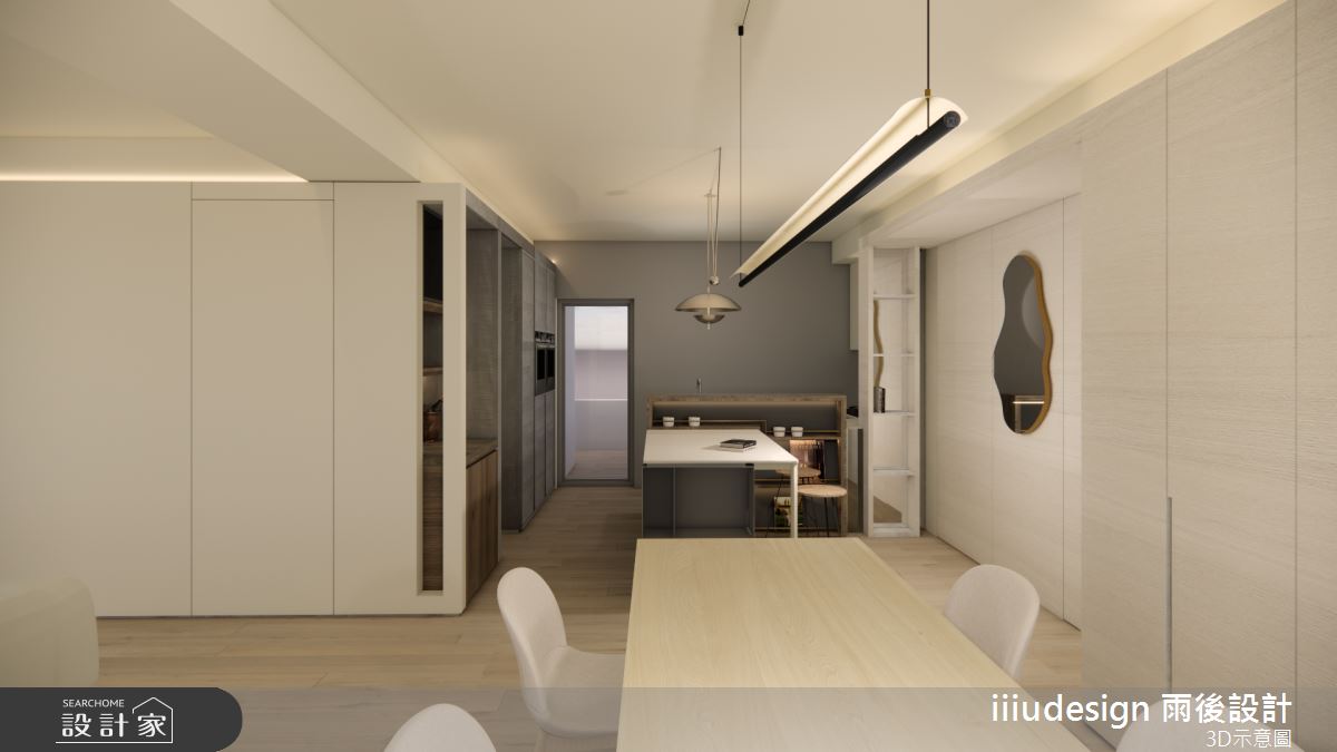 30坪中古屋(5~15年)＿現代風餐廳中島案例圖片＿雨後設計有限公司＿雨後_北投之6