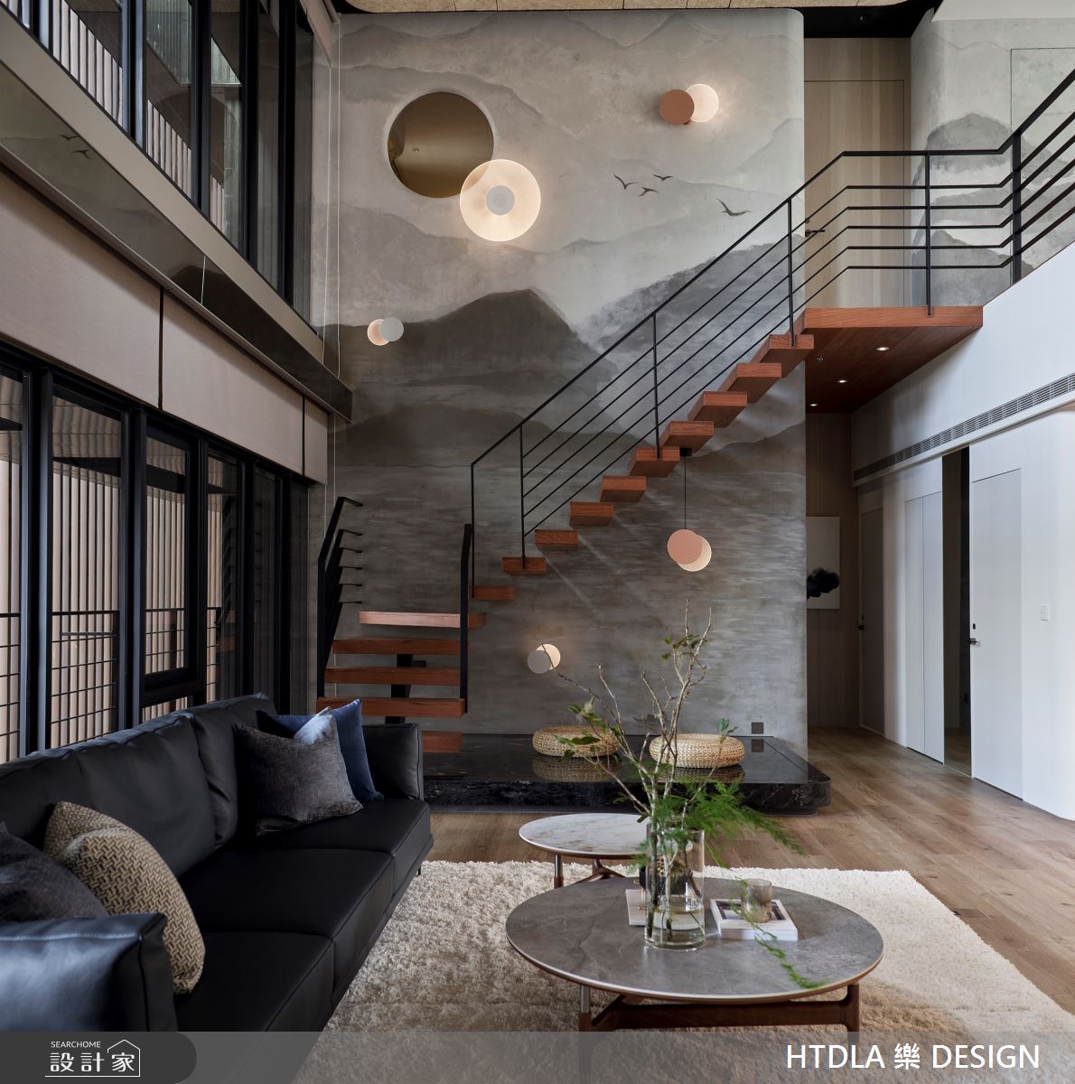 80坪新成屋(5年以下)＿混搭風客廳樓梯案例圖片＿樂之設計＿樂之設計_飄洋過海遇見你_台北之13