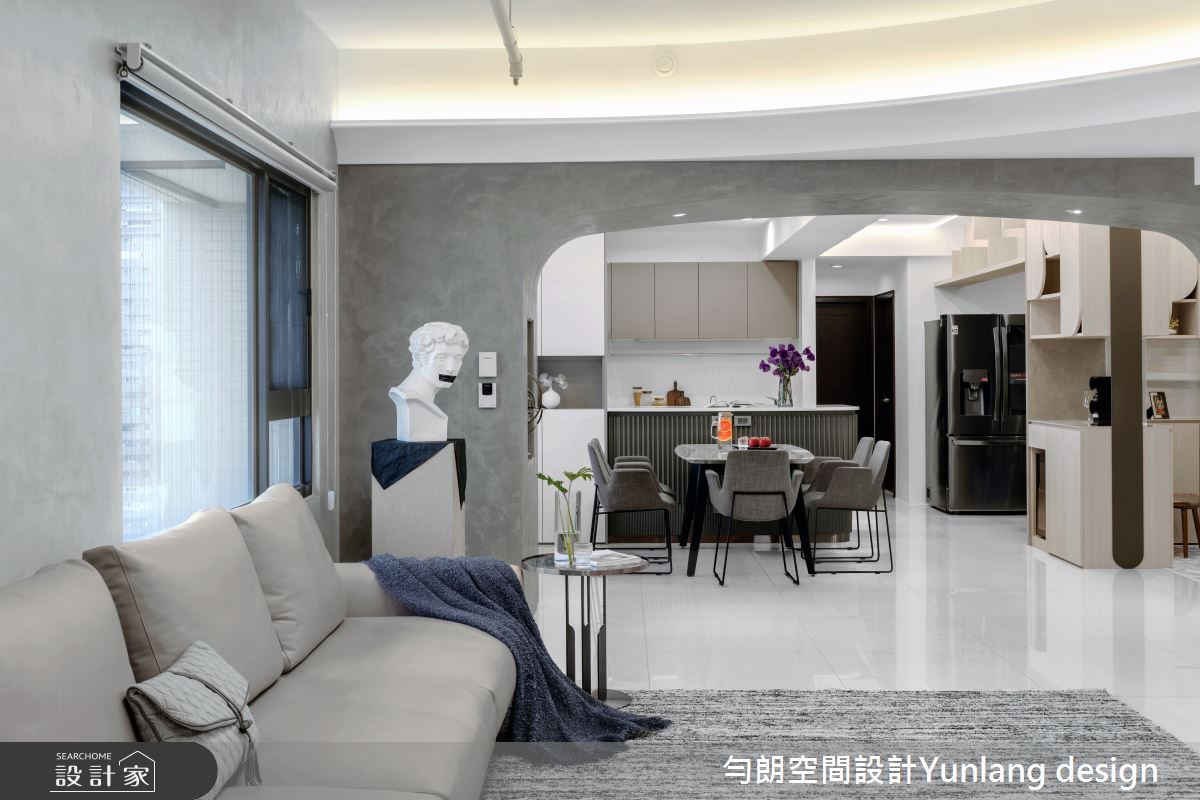 50坪新成屋(5年以下)＿現代風客廳案例圖片＿勻朗空間室內裝修有限公司＿勻朗_晝夜凝靜_高雄50坪新成屋之4