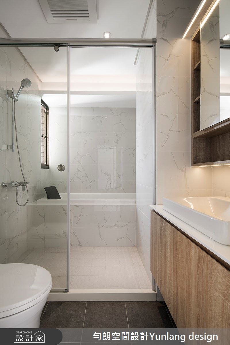 34坪中古屋(5~15年)＿現代風浴室案例圖片＿勻朗空間室內裝修有限公司＿勻朗_白領藍調_高雄34坪中古屋之11