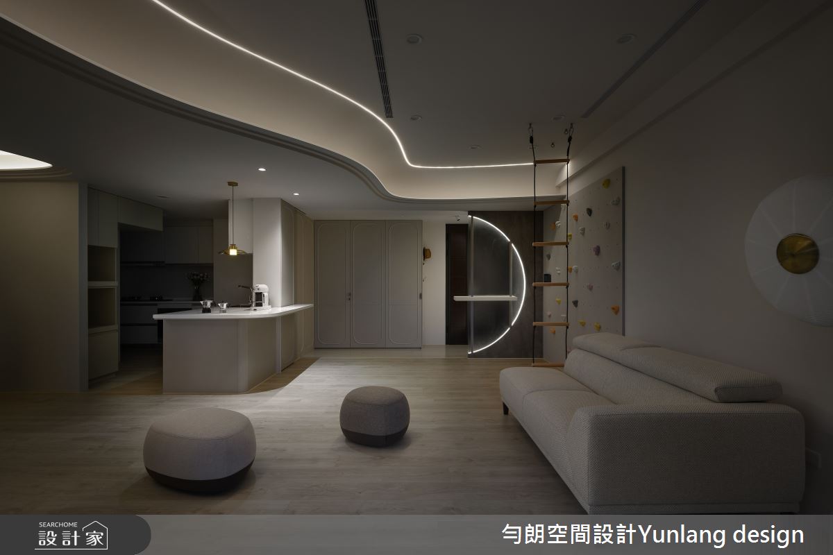 30坪新成屋(5年以下)＿侘寂風玄關客廳餐廳廚房吧檯案例圖片＿勻朗空間室內裝修有限公司＿勻朗_沙洲樂園_高雄30坪新成屋之15