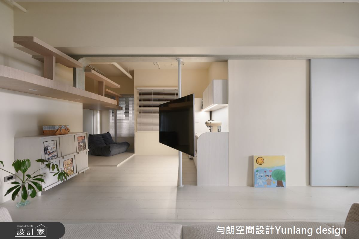 新成屋(5年以下)＿混搭風客廳廚房多功能室案例圖片＿勻朗空間室內裝修有限公司＿勻朗_悠藍_高雄19.6坪新成屋之4