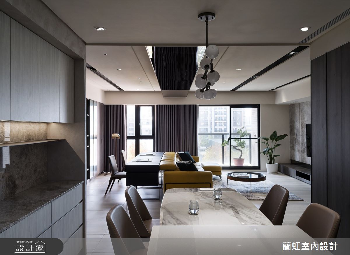 60坪新成屋(5年以下)＿現代風客廳餐廳工作區案例圖片＿蘭虹室內設計＿蘭虹_悠灰謐境之5