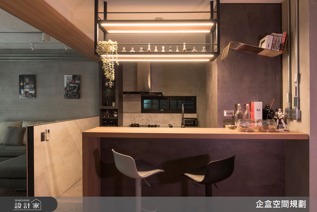 30坪老屋(41~50年)＿工業風廚房吧檯中島案例圖片＿企盒空間規劃工作室＿企盒_10.台北-30坪老屋之17