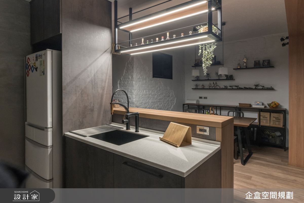 30坪老屋(41~50年)＿工業風餐廳廚房吧檯中島案例圖片＿企盒空間規劃工作室＿企盒_10.台北-30坪老屋之20