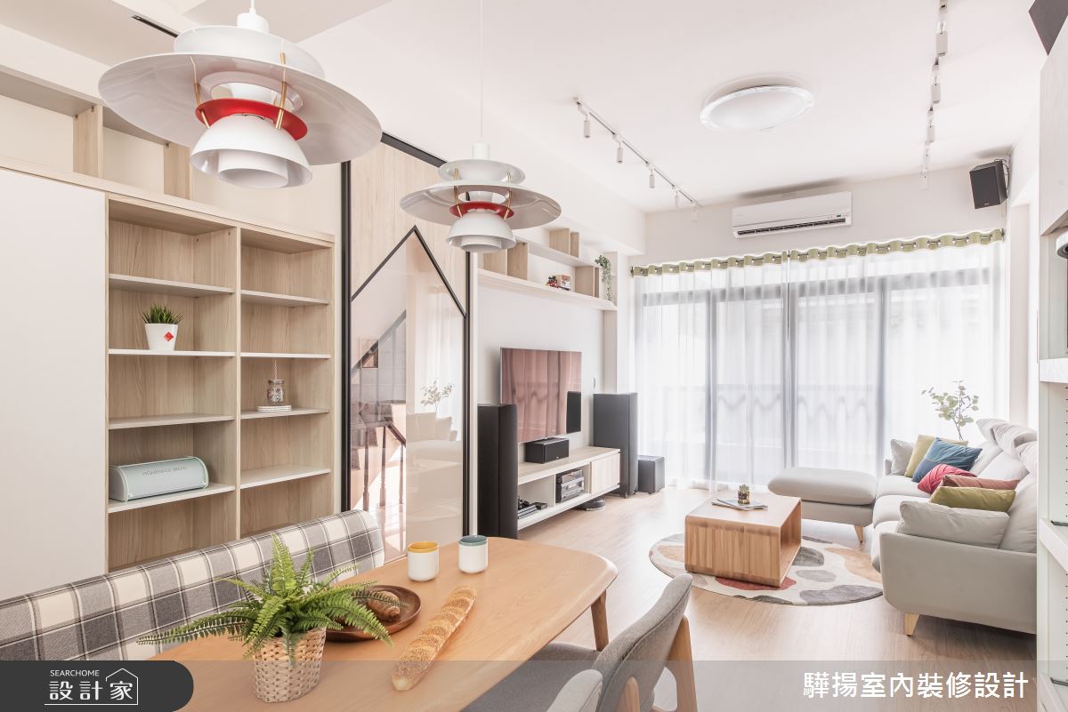 中古屋(5~15年)＿混搭風客廳案例圖片＿驊揚室內裝修設計有限公司＿驊揚_02灣中街透天之1