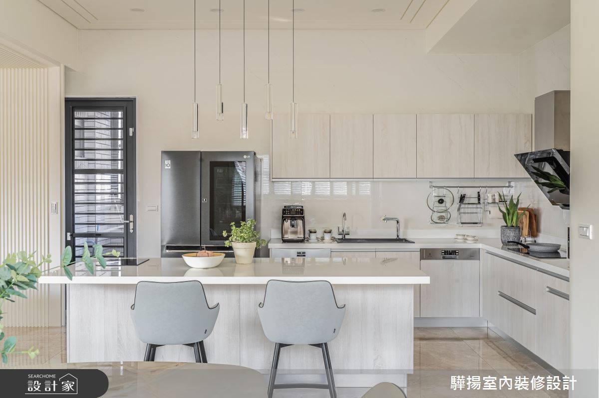 101坪新成屋(5年以下)＿現代風廚房吧檯中島案例圖片＿驊揚室內裝修設計有限公司＿驊揚_45青年路透天之5