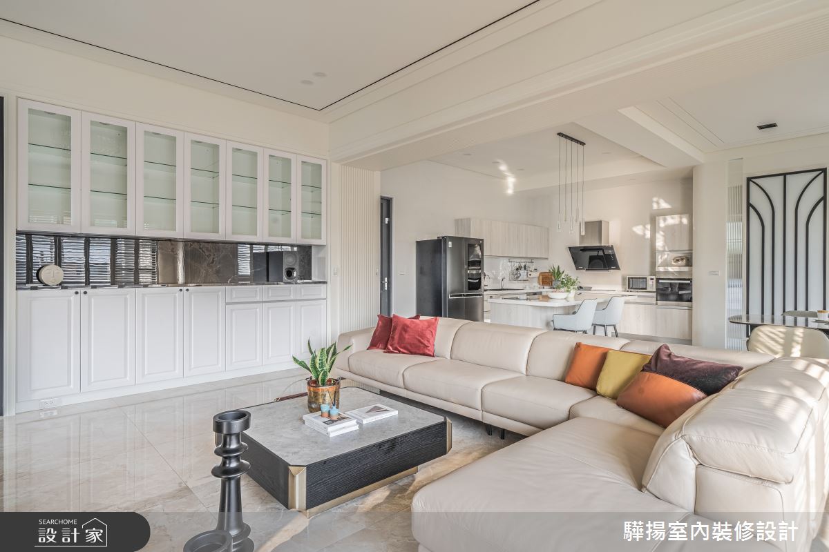 101坪新成屋(5年以下)＿現代風客廳廚房吧檯中島案例圖片＿驊揚室內裝修設計有限公司＿驊揚_45青年路透天之14