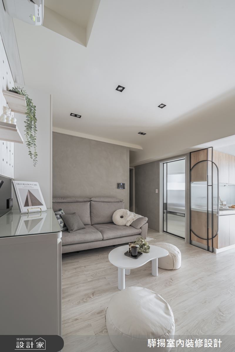14坪新成屋(5年以下)＿現代風客廳廚房案例圖片＿驊揚室內裝修設計有限公司＿驊揚_56文心苑之1