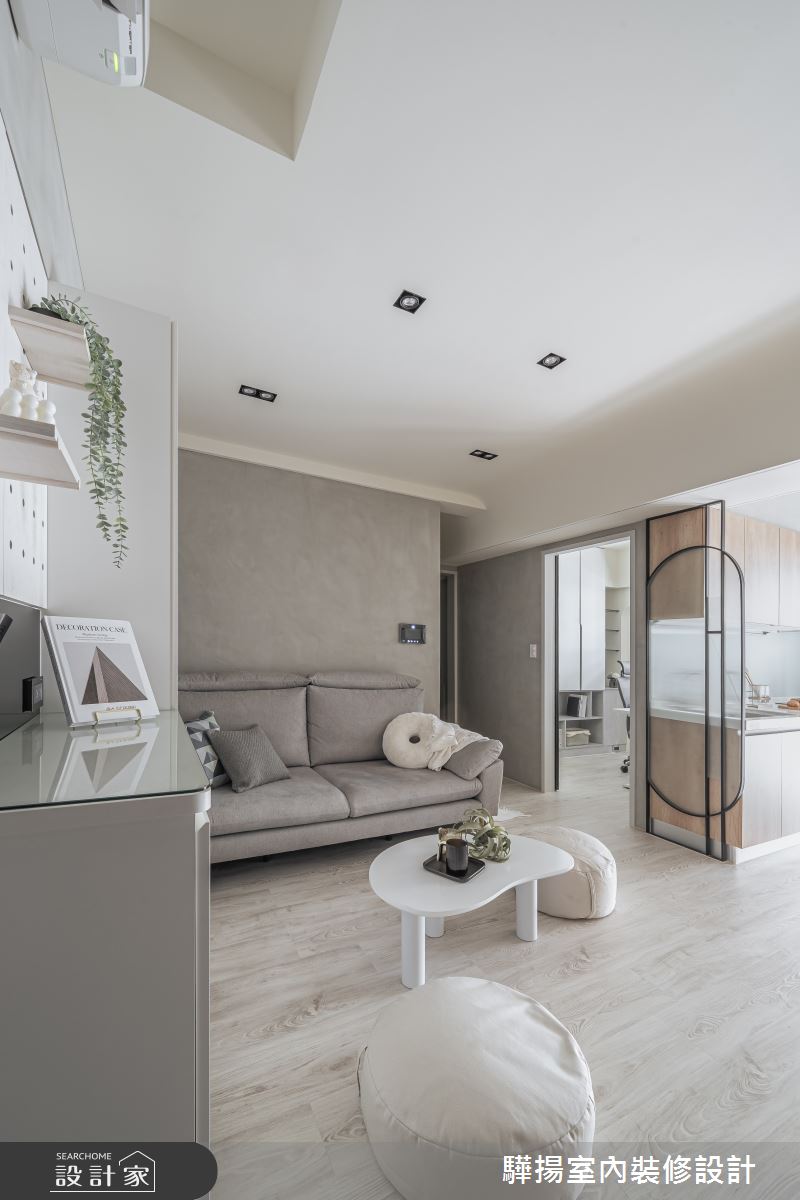 14坪新成屋(5年以下)＿現代風客廳廚房案例圖片＿驊揚室內裝修設計有限公司＿驊揚_56文心苑之2