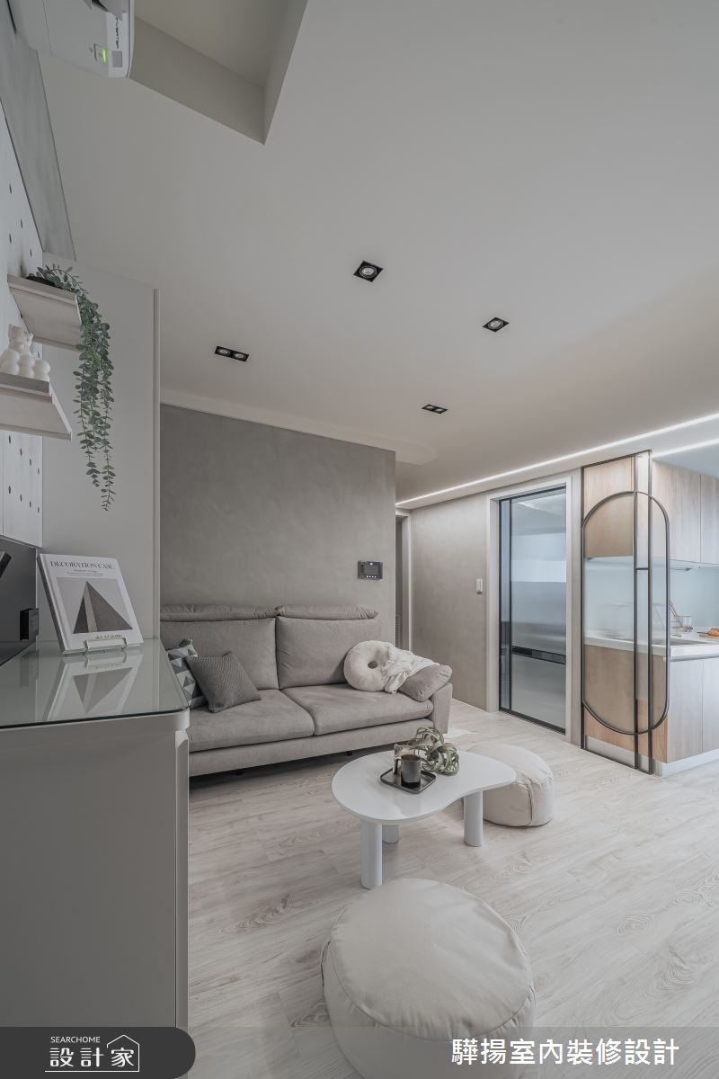 14坪新成屋(5年以下)＿現代風客廳廚房案例圖片＿驊揚室內裝修設計有限公司＿驊揚_56文心苑之3