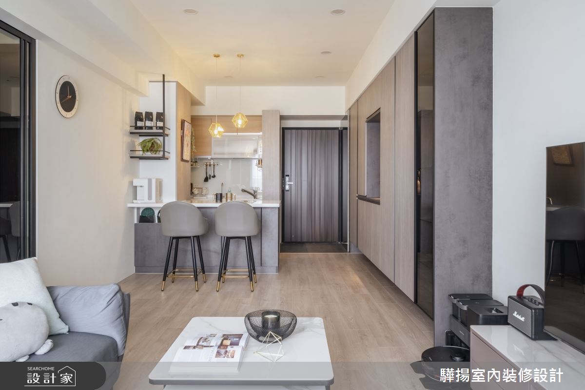 17坪新成屋(5年以下)＿現代風玄關客廳餐廳廚房吧檯案例圖片＿驊揚室內裝修設計有限公司＿驊揚_59森河畔F1之21