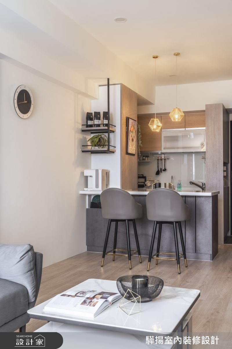 17坪新成屋(5年以下)＿現代風客廳餐廳廚房吧檯案例圖片＿驊揚室內裝修設計有限公司＿驊揚_59森河畔F1之22