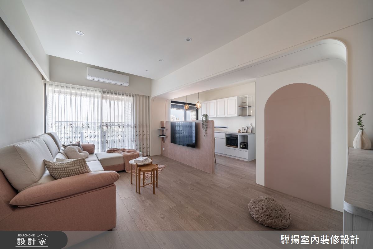 新成屋(5年以下)＿現代粉色風客廳廚房案例圖片＿驊揚室內裝修設計有限公司＿驊揚_131之7