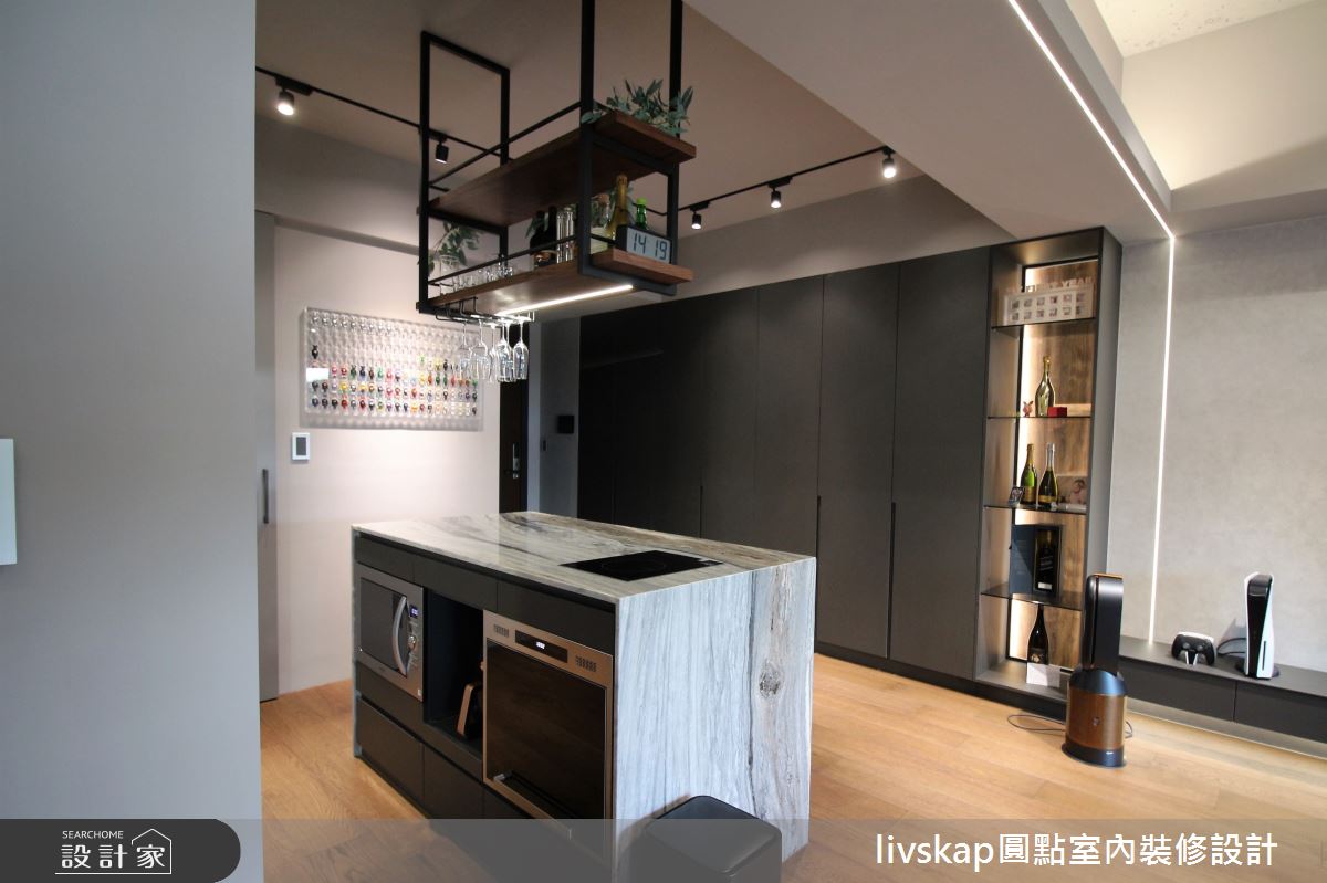 20坪新成屋(5年以下)＿工業風餐廳吧檯中島案例圖片＿圓點室內裝修國際有限公司＿圓點_11之5