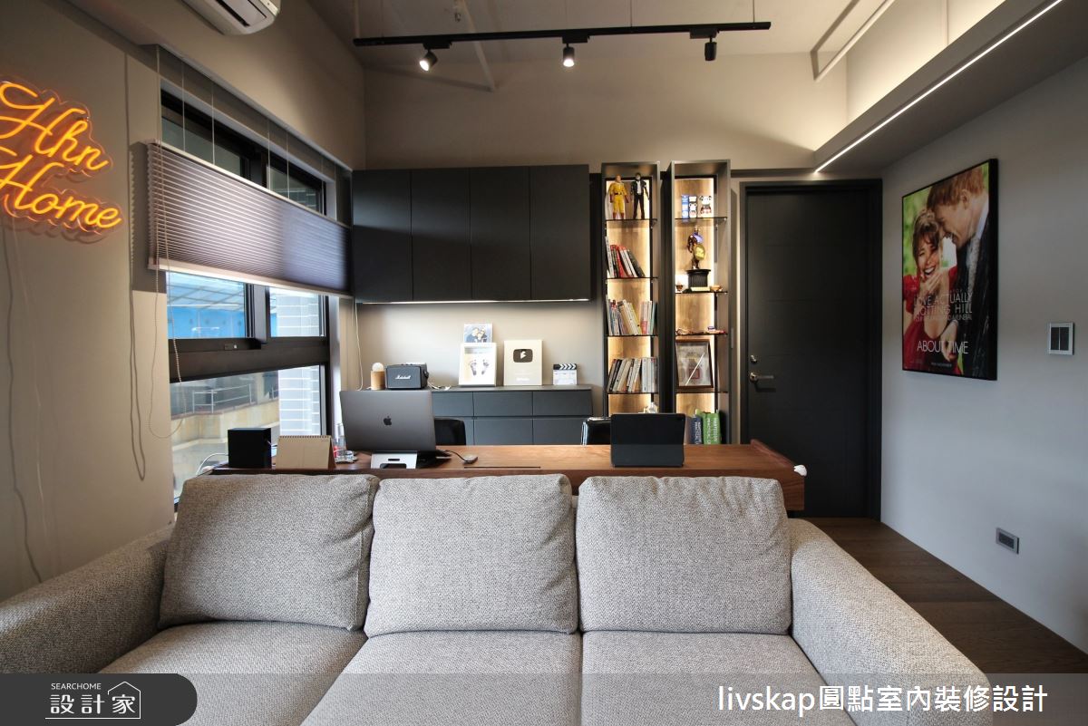 20坪新成屋(5年以下)＿工業風客廳書房案例圖片＿圓點室內裝修國際有限公司＿圓點_11之9