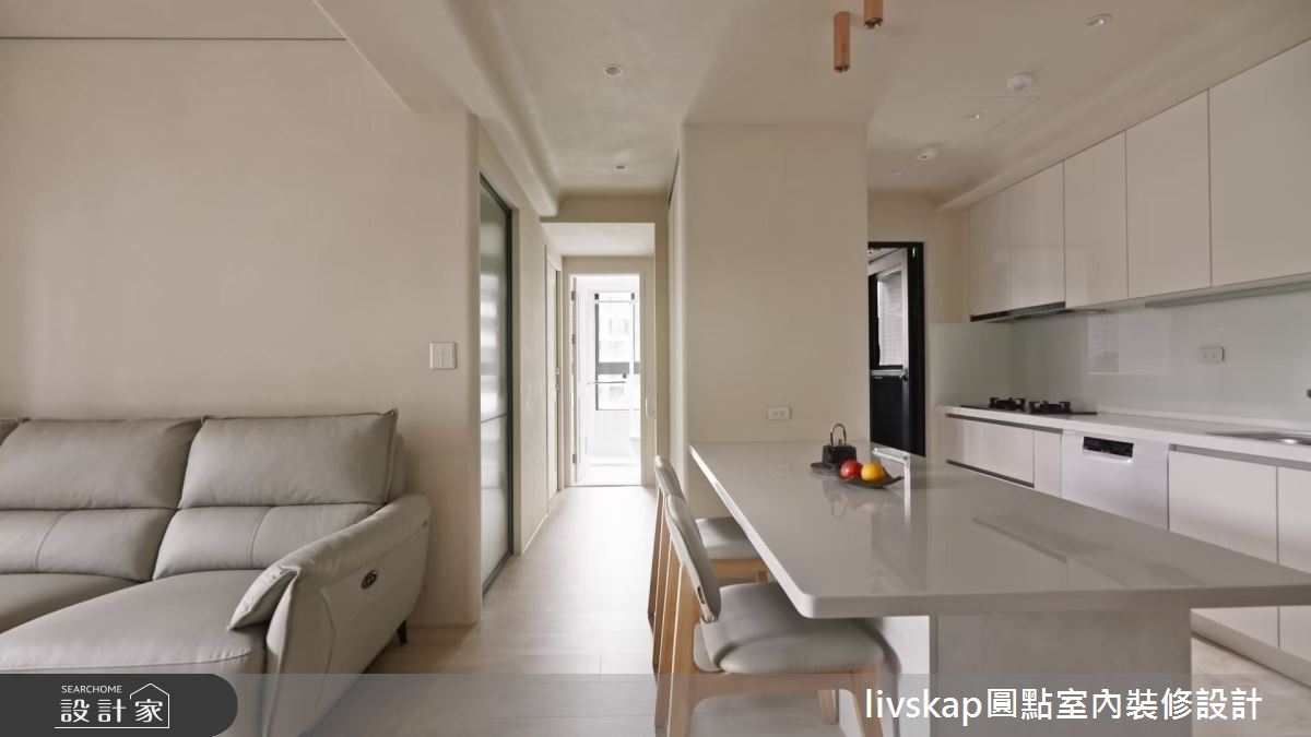 16坪新成屋(5年以下)＿侘寂風客廳餐廳廚房案例圖片＿圓點室內裝修國際有限公司＿圓點_19之3