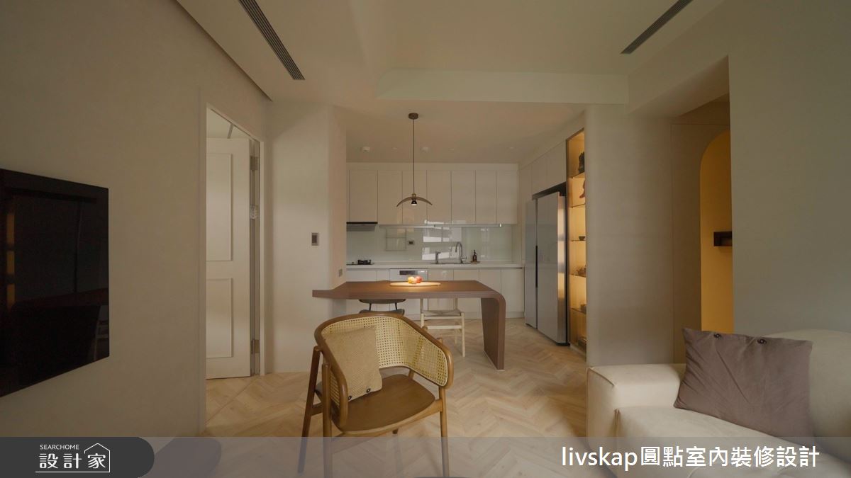 16坪新成屋(5年以下)＿法式中古風客廳餐廳廚房案例圖片＿圓點室內裝修國際有限公司＿圓點_20之14