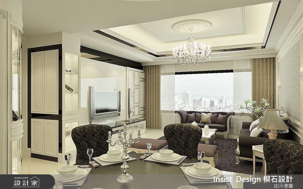 55坪新成屋(5年以下)＿奢華風客廳餐廳案例圖片＿楔石設計工程有限公司＿楔石_01之5