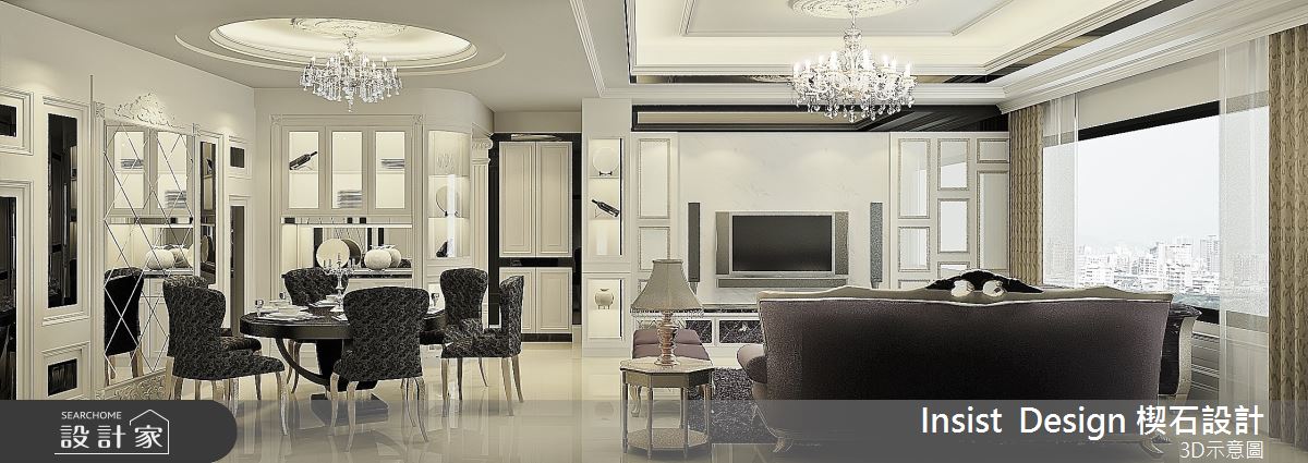 55坪新成屋(5年以下)＿奢華風客廳餐廳案例圖片＿楔石設計工程有限公司＿楔石_01之4