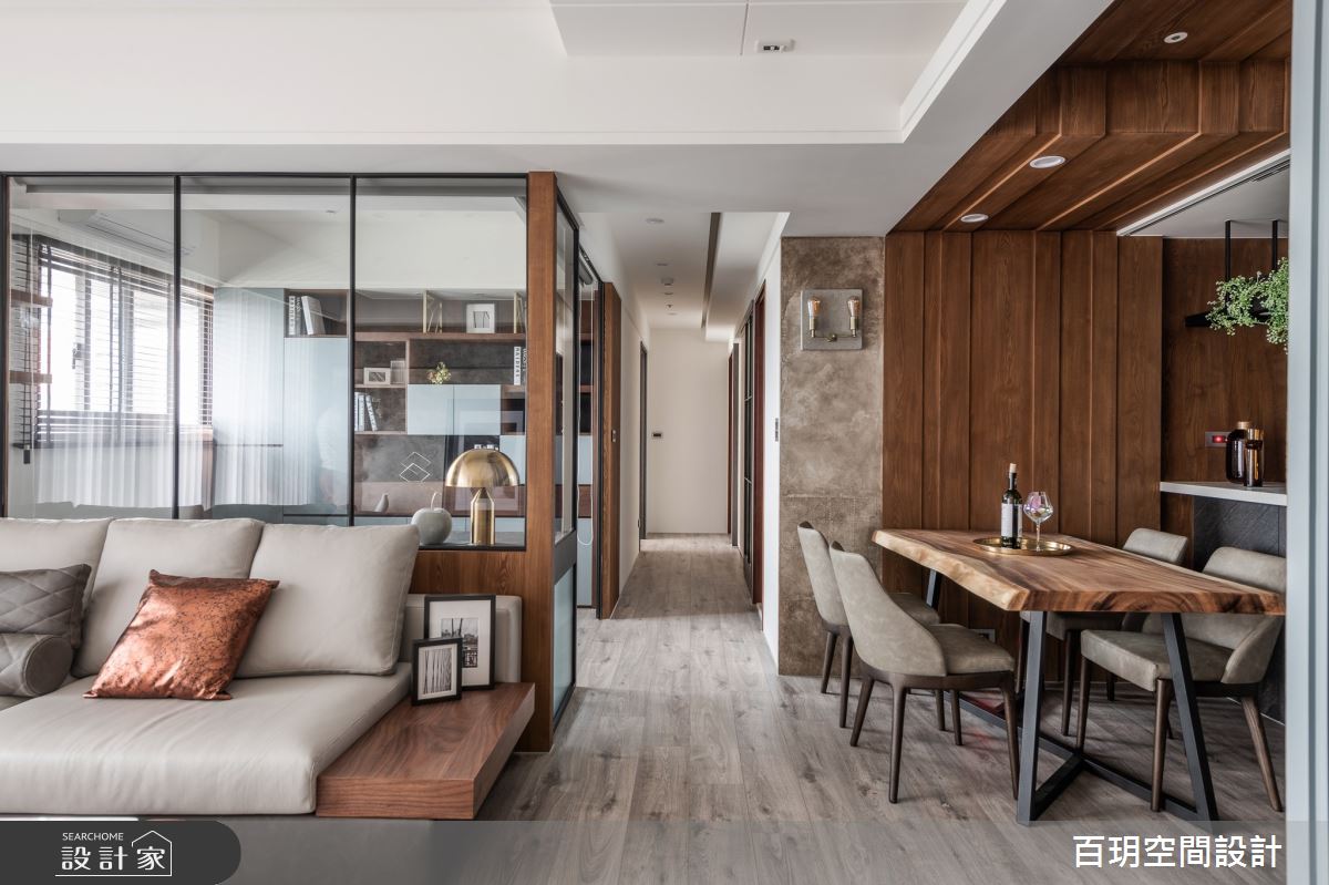 64坪新成屋(5年以下)＿混搭風客廳餐廳書房走廊案例圖片＿百玥空間設計＿百玥_初見之4