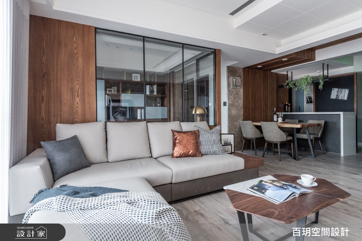 64坪新成屋(5年以下)＿混搭風客廳餐廳書房案例圖片＿百玥空間設計＿百玥_初見之3