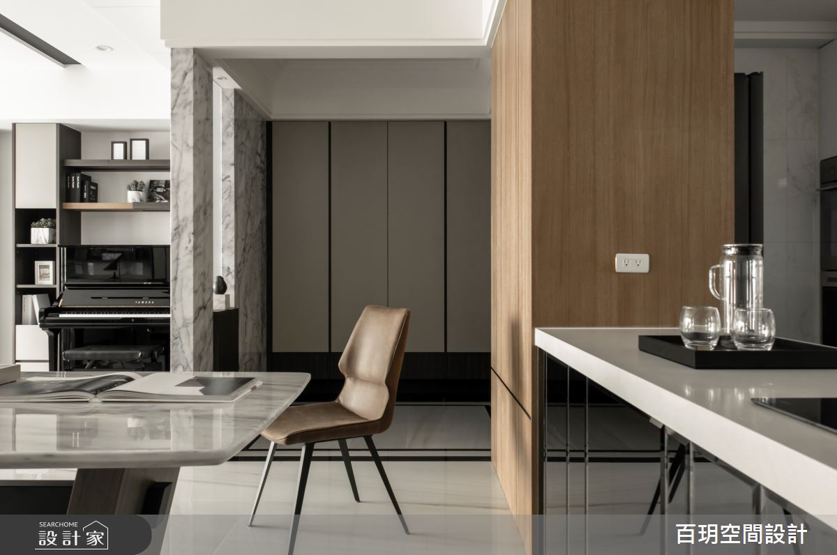 89坪新成屋(5年以下)＿現代風玄關餐廳中島案例圖片＿百玥空間設計＿百玥_熙暖之2