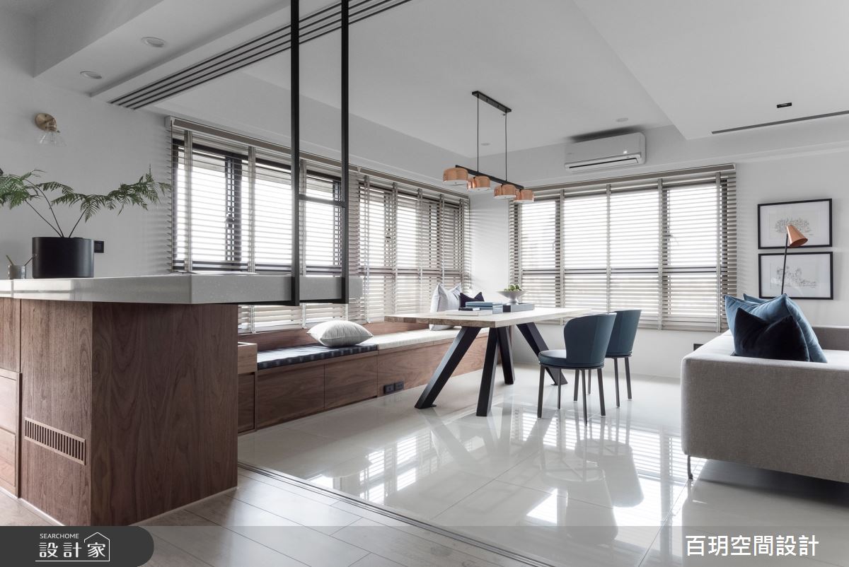 73坪新成屋(5年以下)＿混搭風餐廳臥榻案例圖片＿百玥空間設計＿百玥_暮色普魯士之9