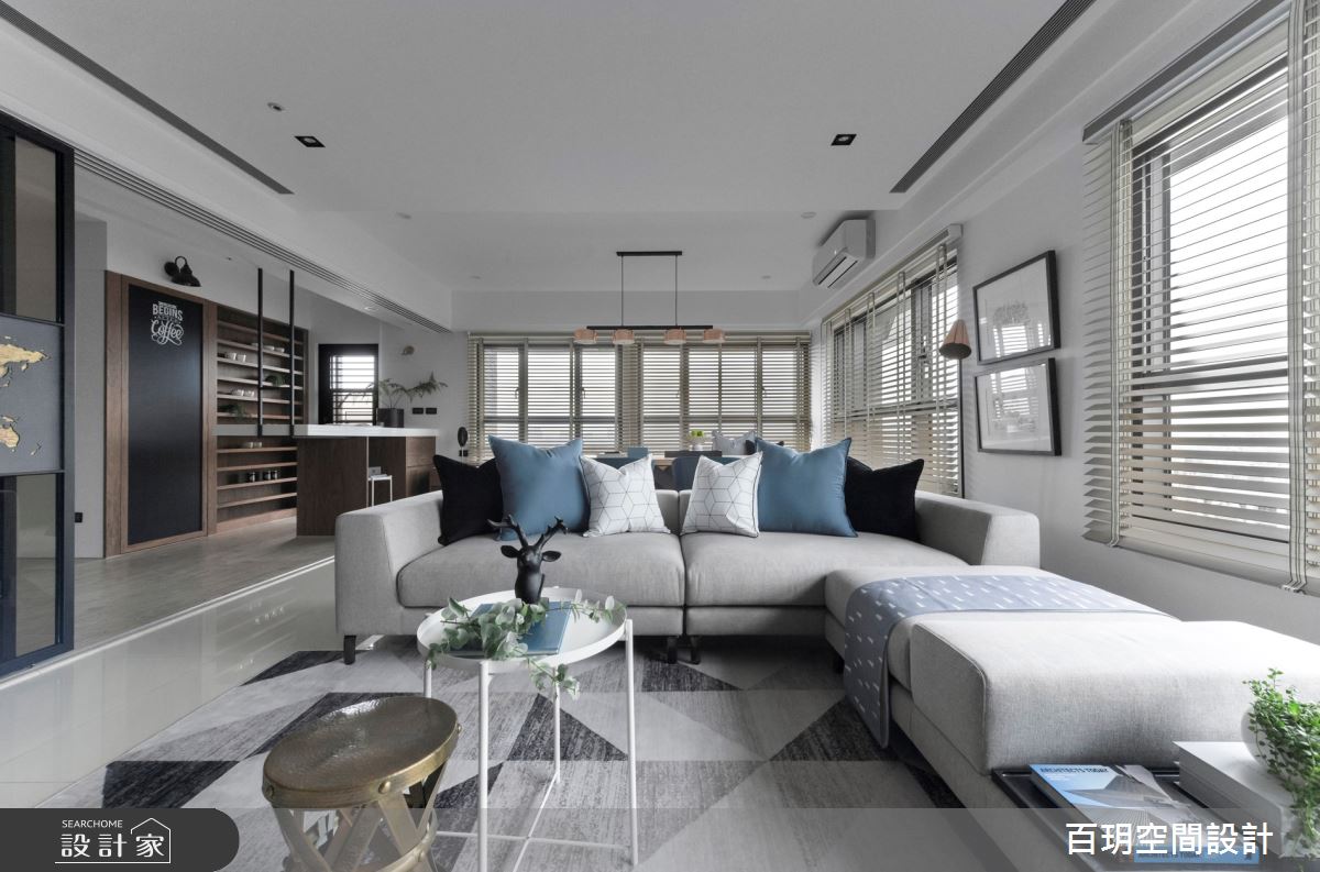 73坪新成屋(5年以下)＿混搭風客廳案例圖片＿百玥空間設計＿百玥_暮色普魯士之7