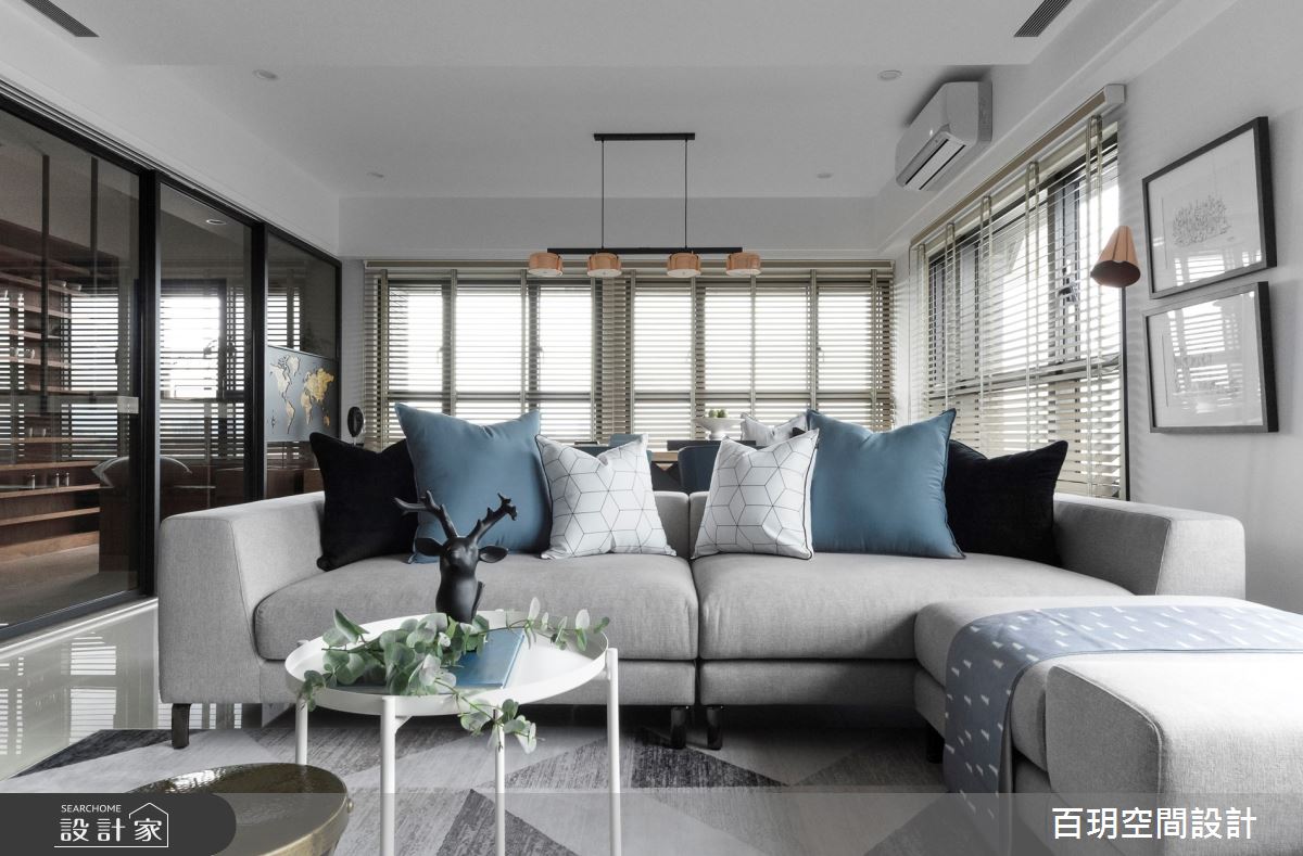 73坪新成屋(5年以下)＿混搭風客廳案例圖片＿百玥空間設計＿百玥_暮色普魯士之8