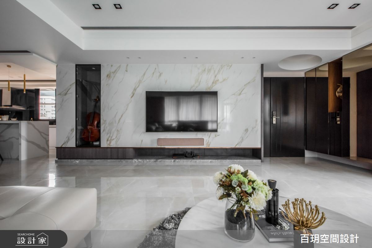 77坪新成屋(5年以下)＿現代風客廳案例圖片＿百玥空間設計＿百玥_杏花開之1