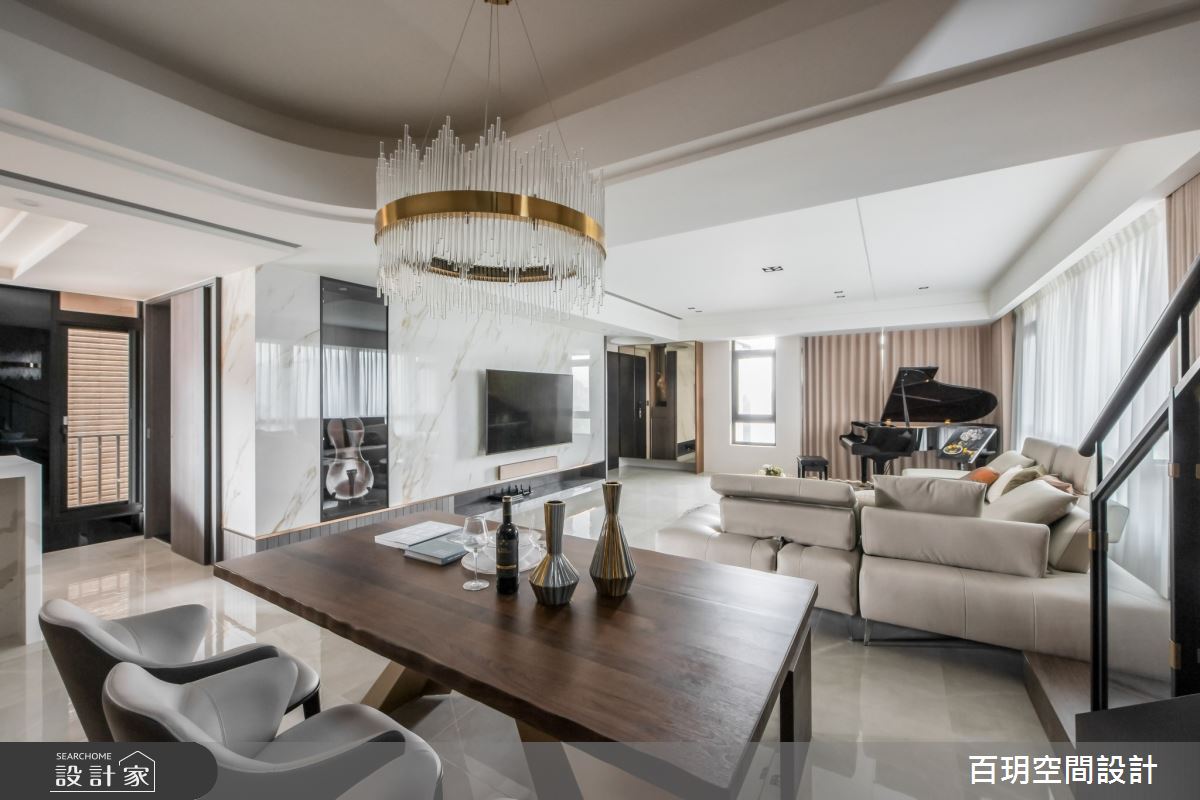 77坪新成屋(5年以下)＿現代風客廳餐廳案例圖片＿百玥空間設計＿百玥_杏花開之3