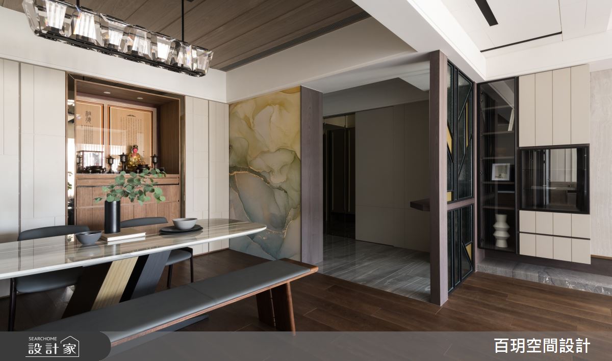 88坪新成屋(5年以下)＿現代風玄關客廳餐廳案例圖片＿百玥空間設計＿百玥_濃烈.曼特寧之4