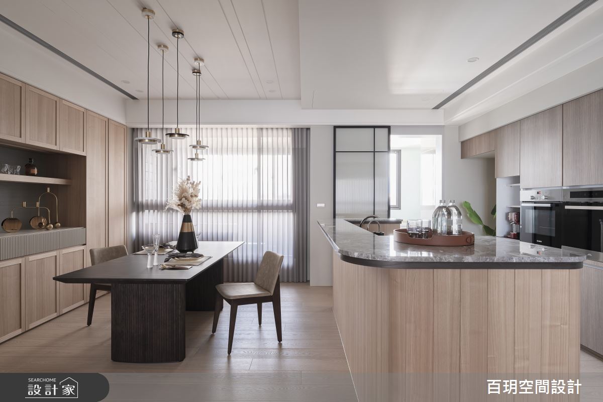 108坪新成屋(5年以下)＿現代風餐廳廚房中島案例圖片＿百玥空間設計＿百玥_山嵐之12