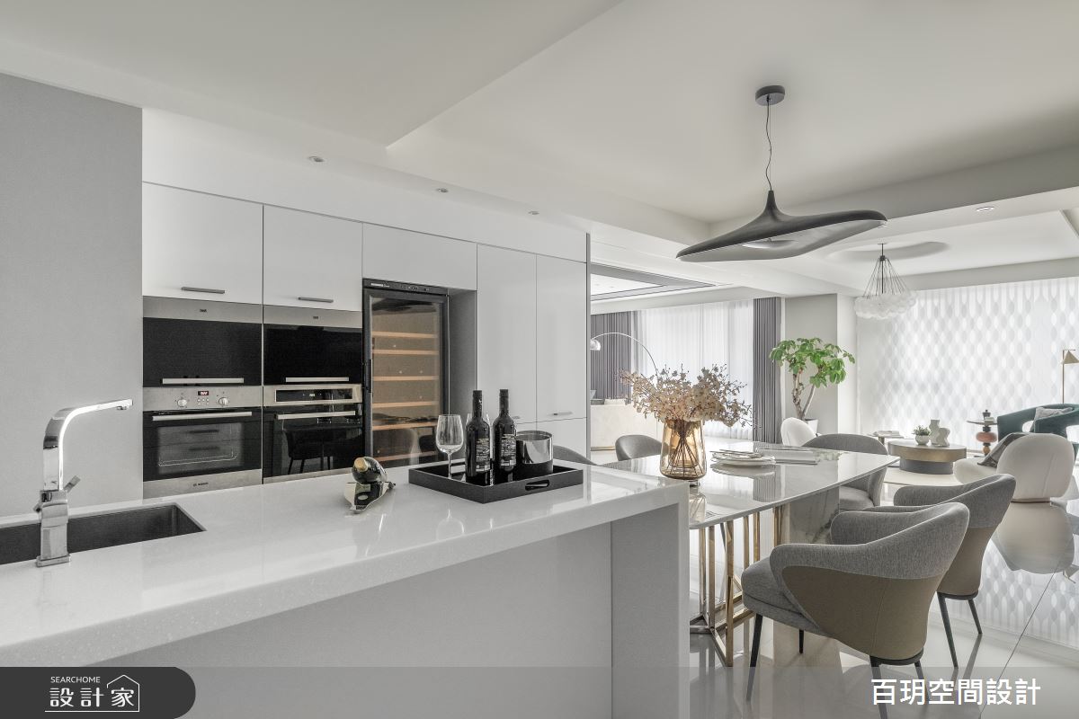 138坪新成屋(5年以下)＿混搭風餐廳廚房中島案例圖片＿百玥空間設計＿百玥_蘭心花之11