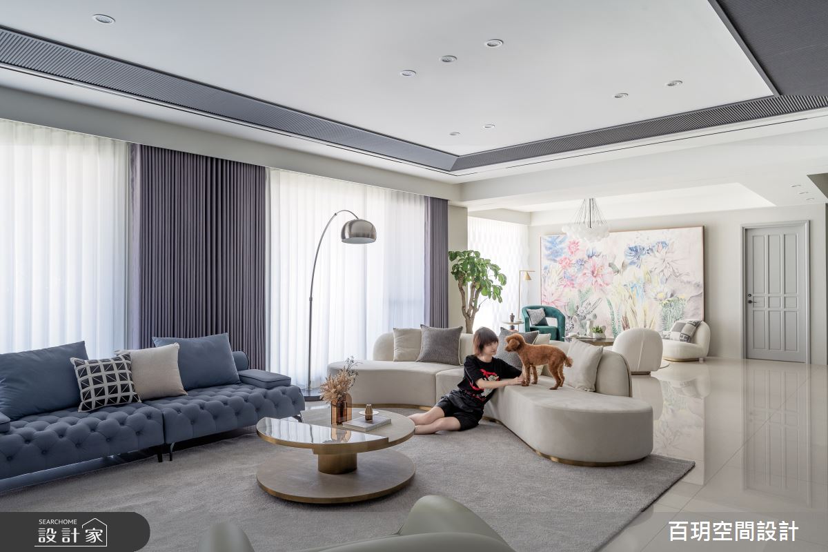 138坪新成屋(5年以下)＿混搭風客廳案例圖片＿百玥空間設計＿百玥_蘭心花之3