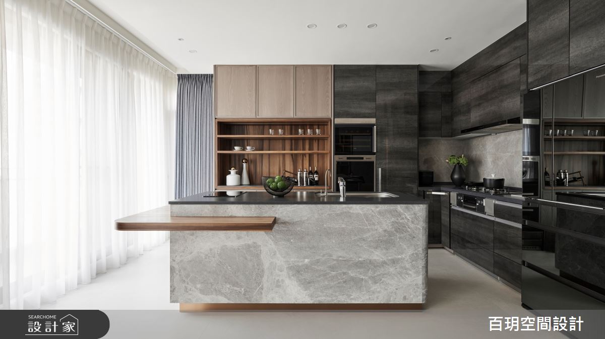 136坪新成屋(5年以下)＿現代風廚房中島案例圖片＿百玥空間設計＿百玥_高帽紳士之15
