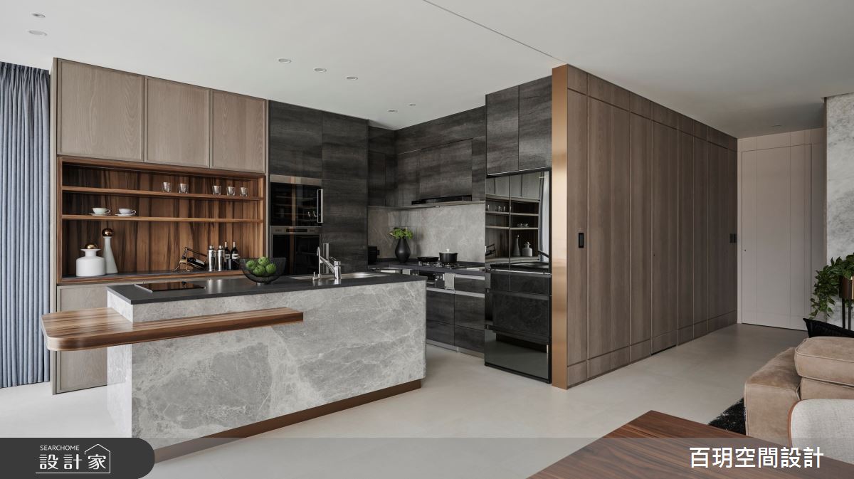 136坪新成屋(5年以下)＿現代風廚房中島案例圖片＿百玥空間設計＿百玥_高帽紳士之14